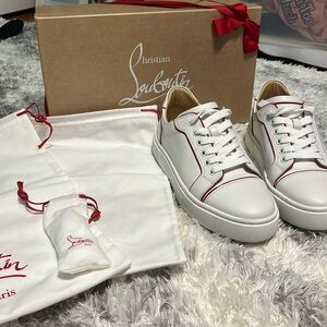 Christian Louboutin white size 38 shoes with box, shoe bags and extra laces